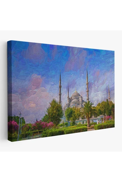 Trezon Sultan Ahmet Camii Yağlıboya Görünüm Kanvas Duvar Tablosu-3692 ürün görseli 1