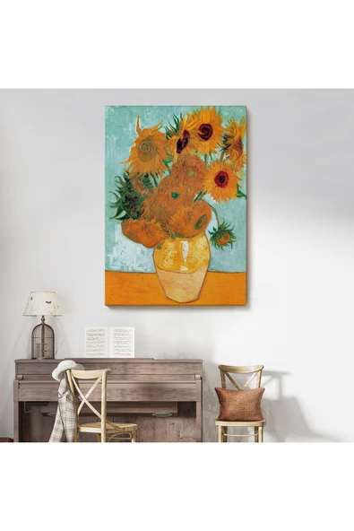Trezon Vincent Van Gogh Ayçiçeği Tablosu-6437 - Resim 7
