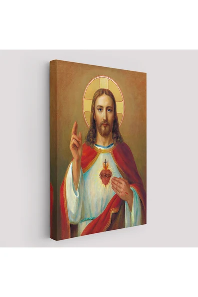 Trezon İsa'nın En Kutsal Kalbi Tablosu - The Most Sacred Heart Of Jesus-6478 ürün görseli 1