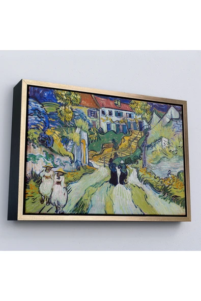Trezon Ahşap Çerçeveli Vincent Willem Van Gogh - Auvers'Deki Merdiven Tablosu - Stairway At Auvers-7158 ürün görseli 1