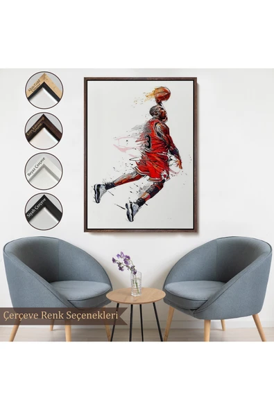 Trezon Ahşap Çerçeveli Michael Jordan Tablo-7787 - Resim 7