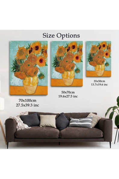 Trezon Vincent Van Gogh Ayçiçeği Tablosu-6437 - Resim 5