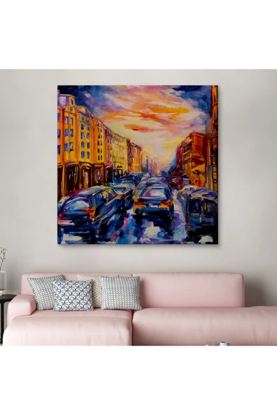 Trezon Şehir Trafiği Kanvas Tablo-5901 - Resim 2