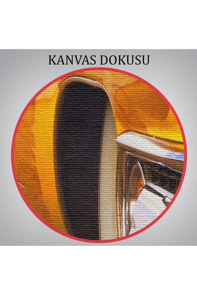 Trezon Sarı Klasik Araba Tablosu-6612 - Resim 7