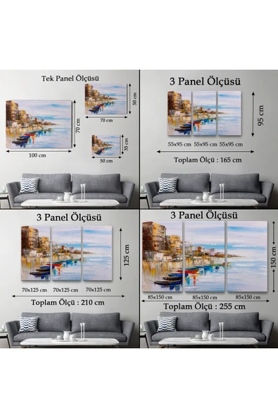 Trezon Mykonos Limanı Duvar Tablosu-1209 - Resim 6