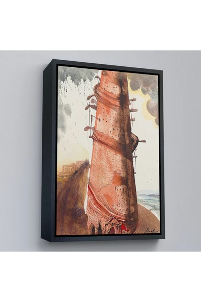 Trezon Ahşap Çerçeveli Salvador Dali - Kule Tablo-7394 ürün görseli 1