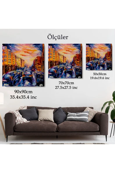 Trezon Şehir Trafiği Kanvas Tablo-5901 - Resim 5
