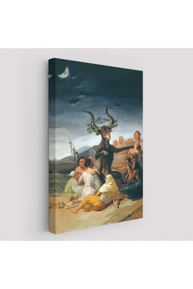 Trezon Cadılar Bayramı, Francisco Goya Cadılık Meclisi Sanatı Kanvas Tablo-5270 ürün görseli 1