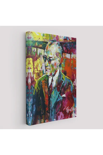 Trezon Yağlı Boya Efektli Renkli Mustafa Kemal Atatürk Duvar Tablosu-6069 ürün görseli 1