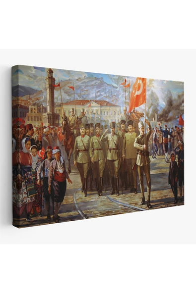 Trezon İzmir'in Kurtuluşu Tablosu - Atatürk'ün İzmire Girişi-6627 ürün görseli 1