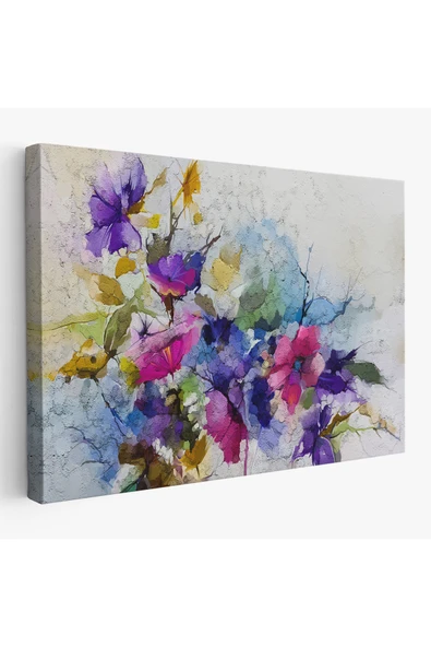 Trezon Modern Sanat Soyut Çiçekler Dekoratif Kanvas Duvar Tablo-3650 ürün görseli 1
