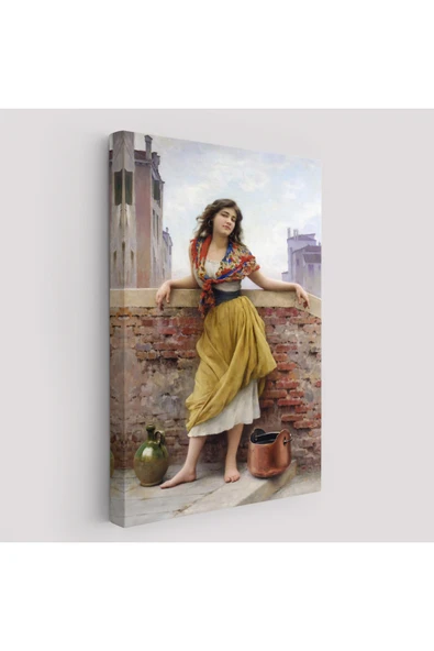 Trezon The Watercarrier Eugene de Blaas Su Taşıyan Kız Tablosu-6435 ürün görseli 1