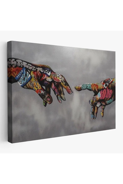 Trezon Tanrının Eli Tablo, Hıristiyanlara Hediye, İncil Severler, Banksy Graffiti Sanatı-5415 ürün görseli 1