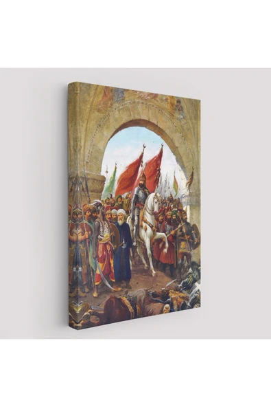 Trezon Fausto Zonaro Fatih Sultan Mehmet İstanbul'a Girerken Kanvas Tablo-5298 ürün görseli 1