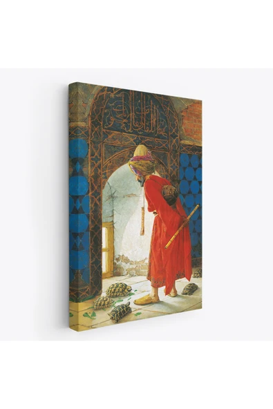 Trezon Osman Hamdi Bey'in Kaplunbağa Terbiyecisi İsimli Eseri Kanvas Tablo-5129 ürün görseli 1