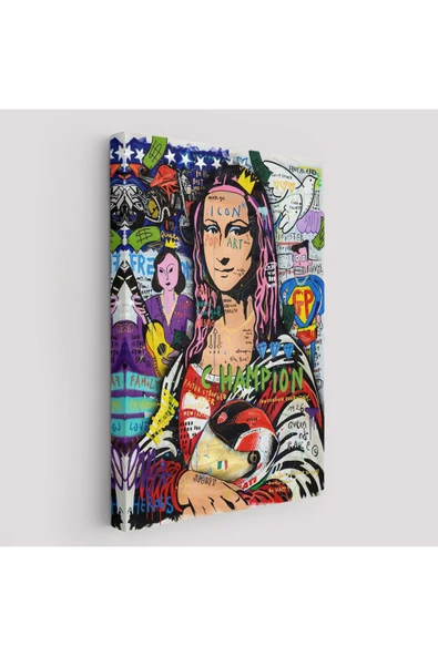 Trezon Renkli Mona Lisa Banksy Kanvas Tablo, Sokak Sanatı, Pop Art-5306 ürün görseli 1