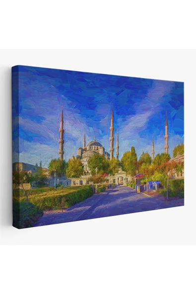 Trezon Sultan Ahmet Camii Yağlıboya Görünüm Kanvas Tablo-3694 ürün görseli 1