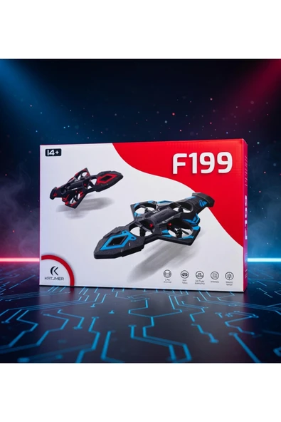 EGOMONİİ F199 AKILLI UÇAN OYUNCAK - HAREKET SENSÖRLÜ KUMANDA & 360 TAKLA ÖZELLİKLİ YENİ NESİL DRONE ürün görseli 1