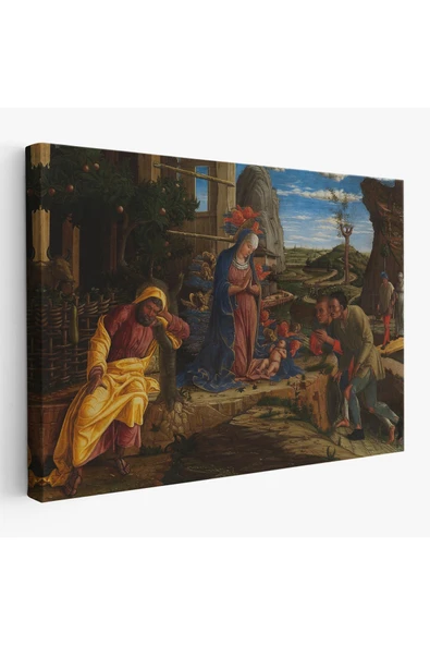 Trezon Çobanların Hayranlığı Tablosu - Andrea Mantegna The Adoration of the Shepherds-6590 ürün görseli 1