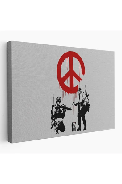 Trezon Bansky, Barış İşareti Yapan Askerler Kanvas Tablosu-5109 ürün görseli 1