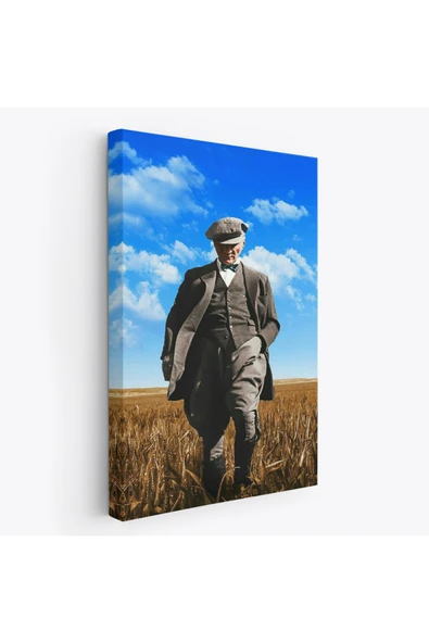 Trezon Atatürk Portre Tablosu Mustafa Kemal Atatürk Dikdörtgen Dekoratif Kanvas Tablo-FE-129 ürün görseli 1