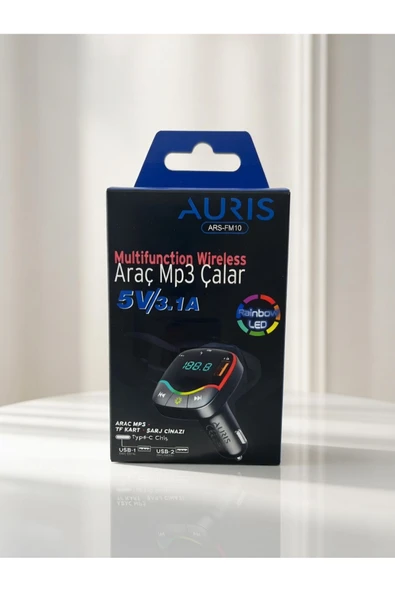 Auris ARS-FM10 Multifunction Wireless Araç Mp3 Çalar ürün görseli 1