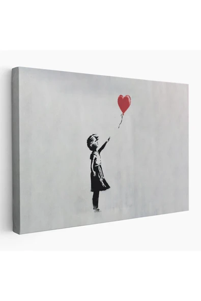 Trezon Banksy Kırmızı Balonu Uçup Giden Kız Kanvas Tablosu-5059 ürün görseli 1