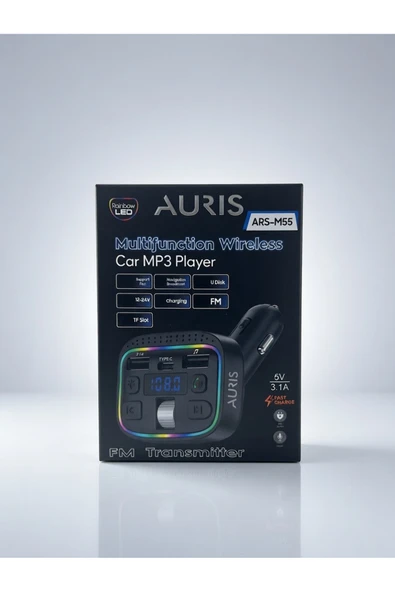 Auris ARS M55 Fm Car Modülatör Çakmaklık Uzaktan Kumandalı ürün görseli 1