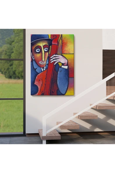 Trezon Çello Çalan Adam Duvar Tablo-6426 - Resim 4