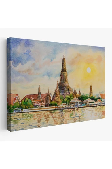 Trezon Wat Arun Tapınağı Tayland Bangkok Dekoratif Kanvas Tablo-3622 ürün görseli 1