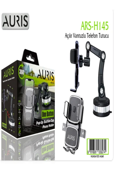Auris ARS-H145 Vantuzlu 360 Dönen Telefon Tutucu  Tek Tuş Kilit ürün görseli 1