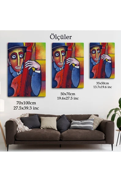 Trezon Çello Çalan Adam Duvar Tablo-6426 - Resim 5