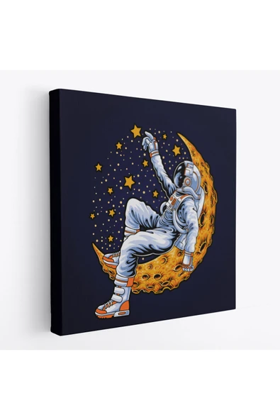 Trezon Ayda Dinlenen Astronot Kanvas Tablo-5099 ürün görseli 1