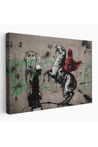 Trezon Banksy Napolyon Geçişi Alpler Kanvas Tablosu-5094 ürün görseli 1