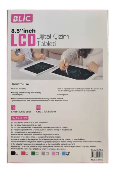 Blic Btb-3 LCD Çizim Tableti Çocuklar İçin - Resim 2