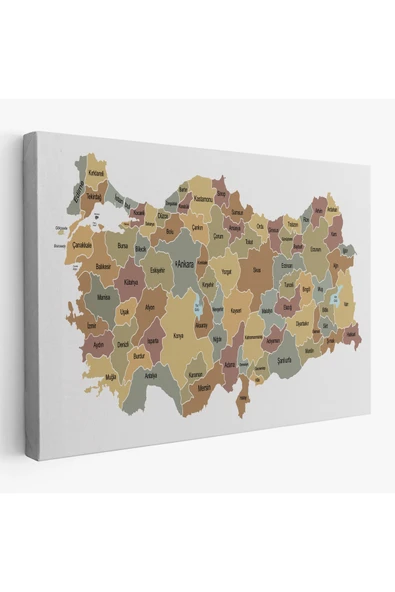 Trezon Türkiye Haritası Kanvas Tablo Eğitici ve Öretici Dekoratif Tablo Tablo 3134 ürün görseli 1