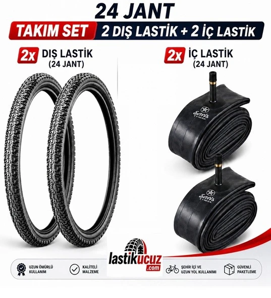 Servis 24X1.95 DIŞ LASTİK (THRONE) VE İÇ LASTİĞİ Bisiklet Lastiği ve İç Lastik (2 ŞER ADET TAKIM) ürün görseli 1