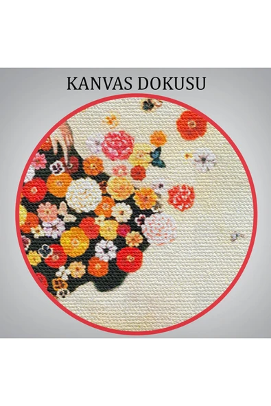 Trezon Çiçek Elbiseli Kız Kanvas Tablo-5889 - Resim 6
