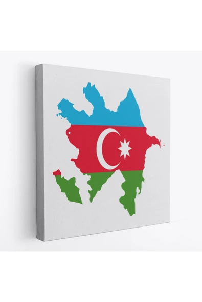 Trezon Azerbaycan Haritası Dekoratif Kanvas Duvar Tablosu-5806 ürün görseli 1