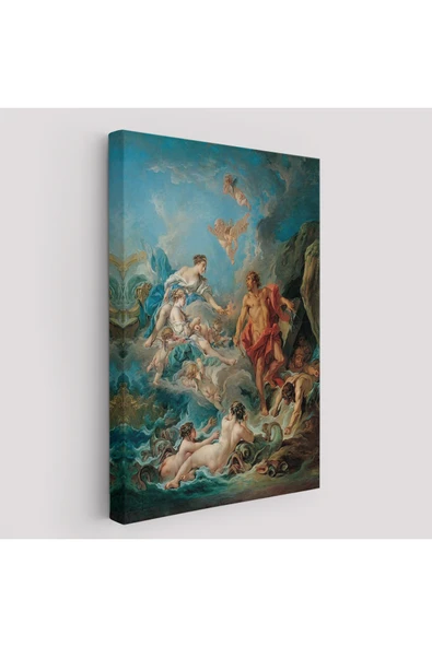 Trezon Juno, Aeolus'tan Rüzgarları Serbest Bırakmasını İstiyor, François Boucher Rönesans Tablosu-6061 ürün görseli 1