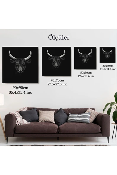 Trezon Boğa Dekoratif Kanvas Tablo-5809 - Resim 6