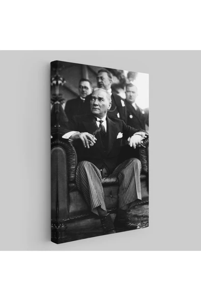 Trezon Atatürk Portre Tablosu Mustafa Kemal Atatürk Dikdörtgen Dekoratif Kanvas Tablo-CŞ-71 ürün görseli 1
