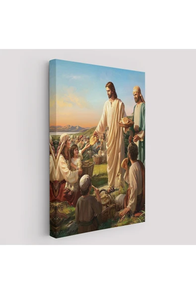 Trezon Rab İsa Binlerce Kişiyi Birkaç Ekmek İle Doyuruyor Tablo Jesus Christ -6391 ürün görseli 1