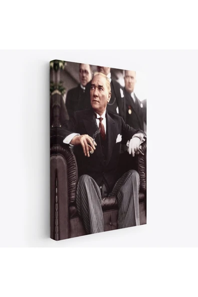 Trezon Atatürk Portre Tablosu Mustafa Kemal Atatürk Dikdörtgen Dekoratif Kanvas Tablo-CH-58 ürün görseli 1