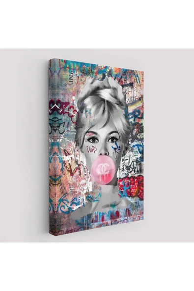 Trezon BrigiTrezon-drpkanvase Bardot Graffiti Pop Art Duvar Tablosu-6469 ürün görseli 1