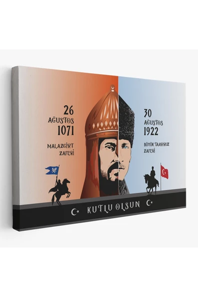 Trezon Atatürk Tablosu 30 Ağustos Zafer Bayramı Temalı Dekoratif Kanvas Tablo-DF-83 ürün görseli 1