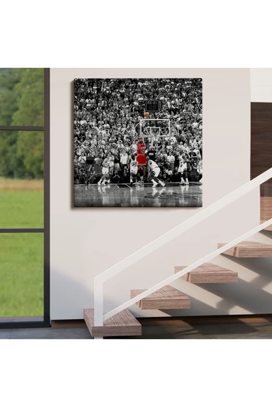 Trezon Michael Jordan Üçlük Şutu Kanvas Tablo-5171 - Resim 4