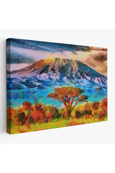 Trezon Tanzanya Kilimanjaro Dağı Manzarası Duvar Tablosu-3480 ürün görseli 1