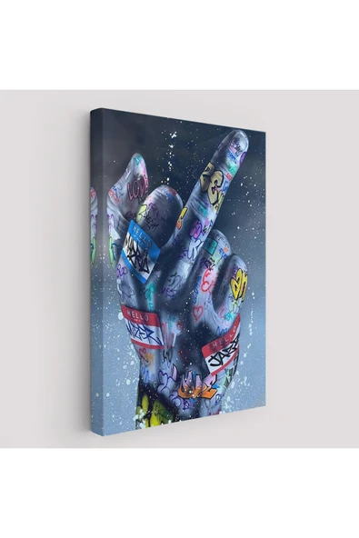 Trezon El Hareketi Hip Hop Posteri, Orta Parmak Hareketi Sokak Sanatı, Kanvas Tablo-5315 ürün görseli 1