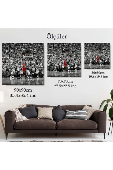Trezon Michael Jordan Üçlük Şutu Kanvas Tablo-5171 - Resim 5